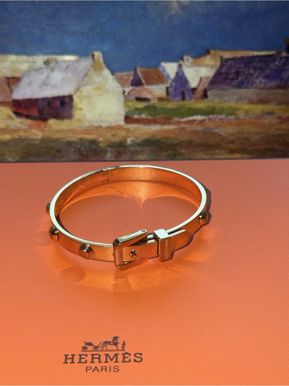 Michael Kors Gold-Tone Belt Buckle Bangle Bracelet